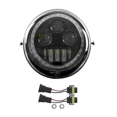 LED-valo edessä kaukovaloilla Halo DRL V-Rod VRod VRSCA VRSCF Street Rod 2002-2017 AC Musta