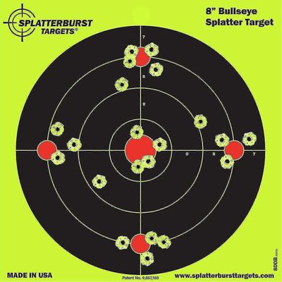 Splatterburst-kohteet - 8 x 12 tuuman tikku ja roiske minisiluetti - Itseliimautuvat ammuntakohteet - Ase - Kivääri - Pistooli - Pistooli - Airsoft...