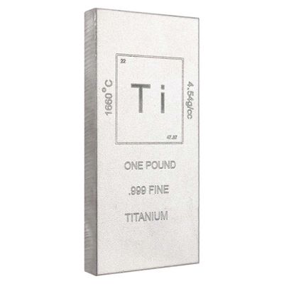 Titaanipalkki - 1lb laserkaiverrettu .999 puhdas jalometalliharkkojen kemian elementti Kuten