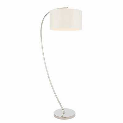 Endon Collection Lighting Josephine 1 Lys gulvlampe Lys nikkel, Vintage hvid faux silke, E27