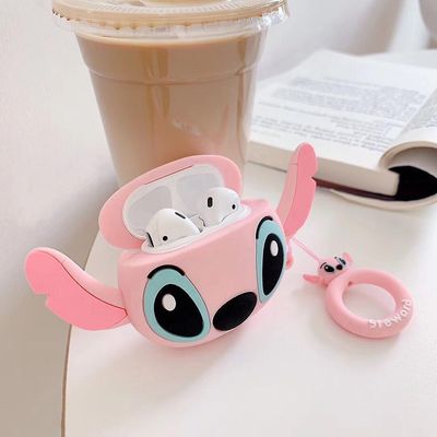 Hot Selg Stitch Air Ear Buds Cover Tegneserie Steve Portable Earphone Case Stitch ørepropper Pink for Airpods Pro 3