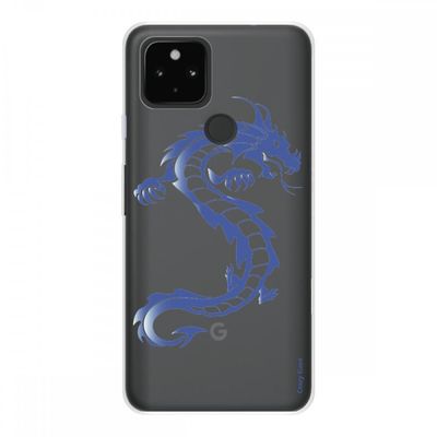 Crazy Kase Case Til Google Pixel 4a 5g Soft Silicone 1 Mm, Dragon Blue