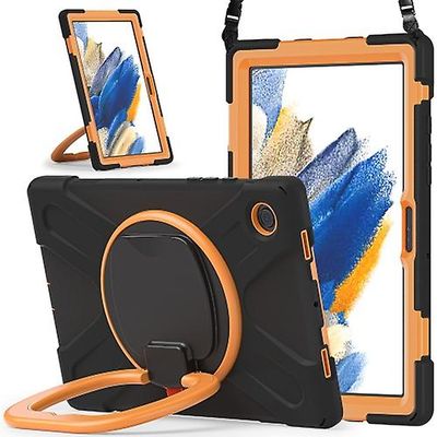 Hsmy For Samsung Galaxy Tab A8 10.5 2021 Silikon + Pc Tablet Case Svart-oransje
