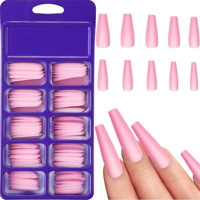 Grape Pp 100pcs Professionel Coffin Falske negle, ballet Negle Lang Akryl Nail