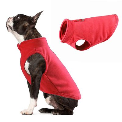 Pet Hund Sweater Blød Vinter Varm Jumper Jakke Puppy Cat Fleece Tøj Suit Rød XL