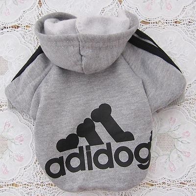 Cute Fashion Hund Pet Tøj Foråret Fall Vinter hund Cost Hund Sport Tøj Hættetrøje Coat Grå M