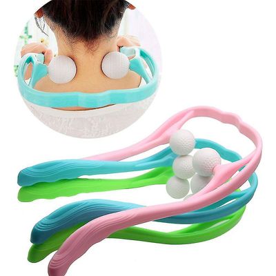 Hals massager terapi hals og skulder dobbelt trigger punkt rulle selvmassage Værktøj Blå