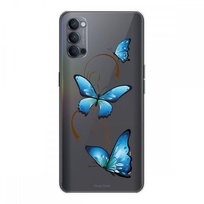 Crazy Kase Skrog til Oppo Reno4 5g Silikone Soft 1 Mm, Butterfly On Arabesque