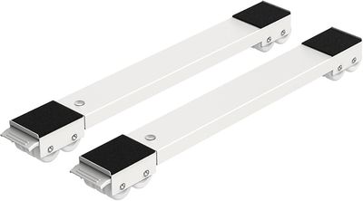 Shindat Sett med 2 Moblies vaskemaskintransporthjul under chassis for vaskemaskin kjøleskapstørker, fryser opptil 300 kg, med 24 hjul, brems,