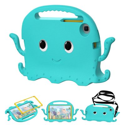 Til Samsung Galaxy Tab A7 Lite 8,7-tommer SM-T220 / SM-T225 Cute Cartoon Octopus Tablet Case Pen Slot Co Lyseblå Style E Samsung Galaxy Tab A7