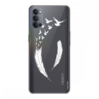 Crazy Kase Hull For Oppo Reno4 5g I Silikone Soft 1 Mm, Fjer og Flight D-apos;fugle