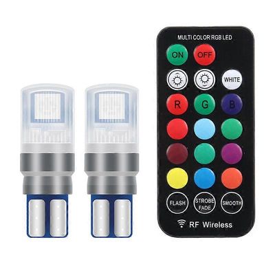 T10 RGB LED 194 168 W5W 5050 SMD kaukosäätimellä CANbus Dome Reading auton valo Autot kiilalamppu Välys auton valot 1set