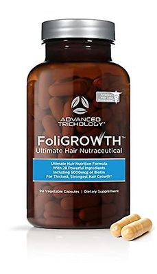 Advanced Trichology FoliGROWTH-hiustenkasvulisä™ paksummille ja täyteläisemmille hiuksille 90 kasviskorkkia