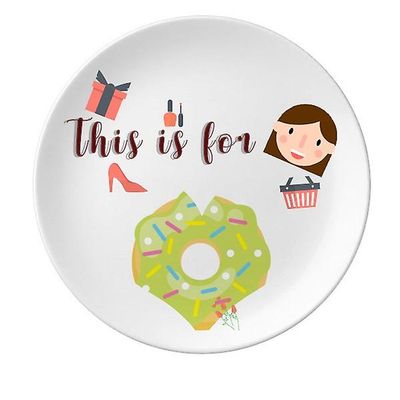 Grøn Doughnut Dessert Sweet Food Mor Dessert Plate Dekorative Porcelæn 8 tommer Dinner Home