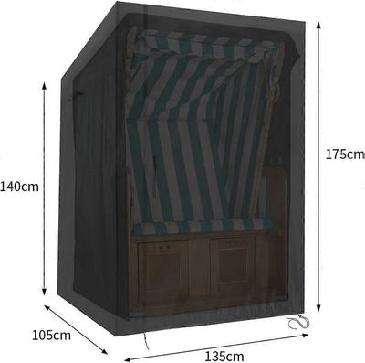 420D Strandkorb Schutzhlle, 135x105x175/140cm Strandkorbhlle, Strandkorbabdeckung wasserdichte Schutzhlle, mit Klettverschluss Atmungsaktiv, Winterfes
