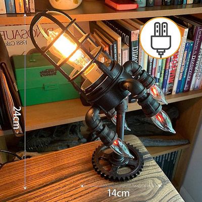 Pöytävalaisin Teollisuus rakettilamppu Aluksen lamppu Retro Steampunk UK Plug