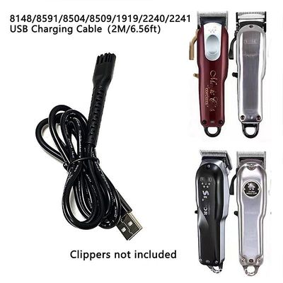 Unbrand 8148/8591/8504 Elektriske hårklippere Strømforsyning USB ladekabel linje svart onesize