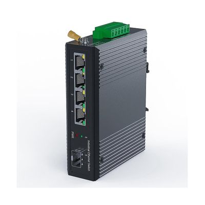 5-porters industriell Poe Gigabit Din-skinne Ethernet-svitsj, 4-porters svitsj med SFP 10/100/1000 Mbps IP40 Ikke-administrert 48 V-utgang Svart