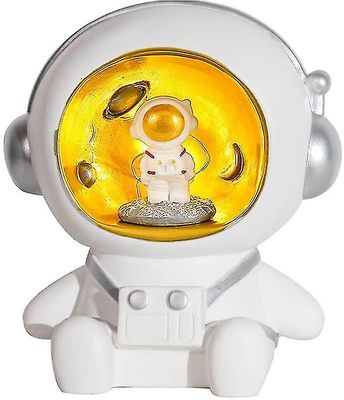 Zhuopai Astronaut Piggy Bank Night Light Legetøj Kids Voksen Fødselsdag Hjem Indretning Hvid