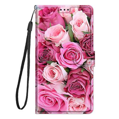 Foxdock Cover til Samsung Galaxy A41 sag mønster Rose Pu læder kortholder magnetisk