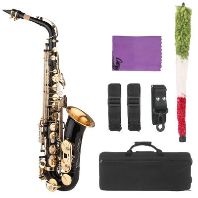 Saksofoni Black Paint E-flat Sax aloittelevalle opiskelijalle Keskitason soittaja Messinki Eb Altto Saksofoni wi