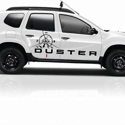 Autotarrat Dacia Dusterille Oven sivusisustus Vinyylitarra Off Road Styling Tarrat Kompassi Mountain Graphics Tarra Black
