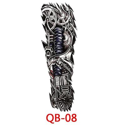 Fuld arm midlertidig tatovering, vandtæt body tattoo skull tattoo, skulder arm mærkat blomst personlig tatovering mærkat for kvinder mænd QB08