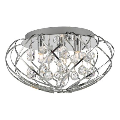 Dar Lighting Riya 3 Light Flush Crystal &poleret krom
