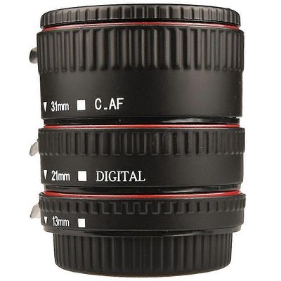 Automaattitarkennuksen makrojatkoputkisarja Canon EF- ja EF-S-objektiiveille - 3-osainen sarja Musta