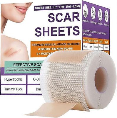 Psecici silikoniarpiteippi kirurgisiin arpiin, erittäin pitkä arpiteippi sektioon, vatsaleikkaukseen, keloidi- ja leikkausarpiin - uudelleenkäytett...