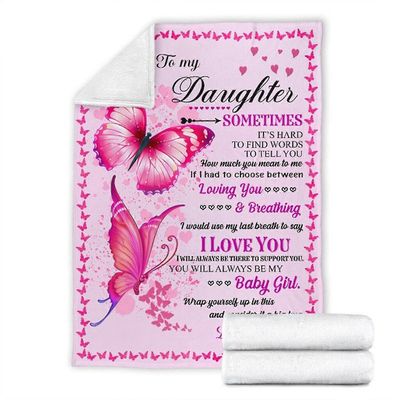 Ensiluokkainen peitto tyttärelleni Rakastan sinua Fleece Love Flannel Heitä peitto Kodikas pehmeä pehmo peitto räätälöity 150X200cm