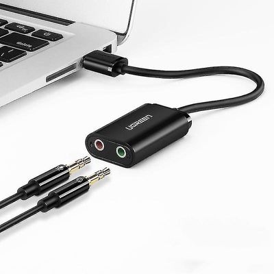 Computertilbehør indstiller ugreen us205 usb til dobbelt 3.5 mm jackcomputer eksternt lydkort længde: 15cm