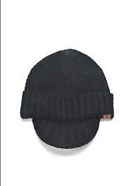 Xqday Herre Visir Hue Vinter Hat Strik Tyk Fleece Foret Hue med Visir Newsboy