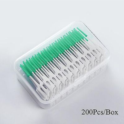 200stk Interdental børster Sticks Picks Blue Dental Floss Teeth Tooth Toothpick