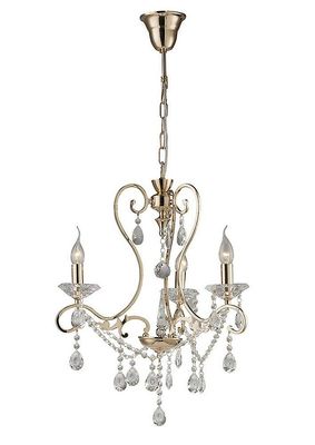 Inspired Lighting Vela Loft Vedhæng Lysekrone 3 Lys fransk guld, Krystal