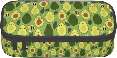 Kerota Avokado ja mehiläinen Tulosta penaali, suurikapasiteettinen kynäpussi, kannettava kynäpussi pojille, tytöille, aikuisille ja toimistolle, 21...