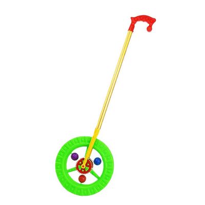 Suuri pyörän työntölelu lapsille Ulkoilulelu tasapaino- ja koordinaatiotaitojen edistämiseen Monivärinen
