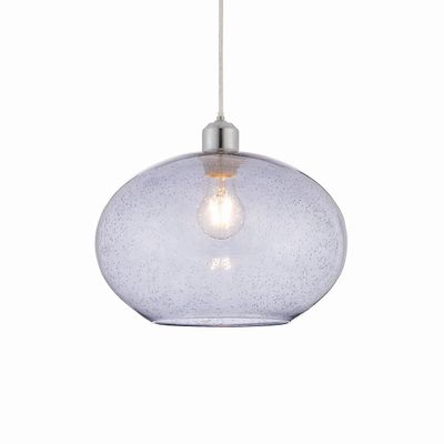Endon Lighting Endon Dimitri - 1 lys vedhæng Gråt glas med bobler, E27