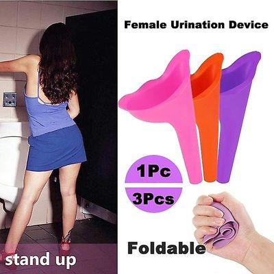 1pc/2pcs Bærbare urinal tragt kvinder stå op tisse kvindelige vandladning Enhed Lilla