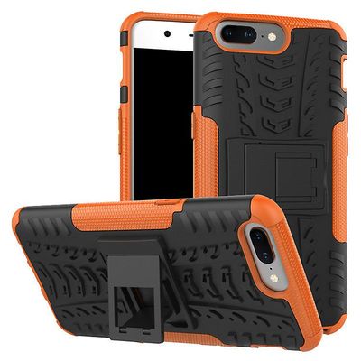 Shockproof rustning sag for oneplus 7 pro med støttefod all inclusive dække orange rpc1544