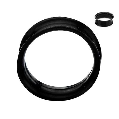 BodyJewelryOnine Super tynd silikone dobbelt blussede tunneler - sælges parvis - 6 farver til rådighed Sort 00g (10 mm)