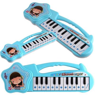 Handuo Børn's musikinstrument elektronisk klaver legetøj blå