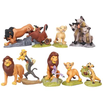 Lion King Figure Set 9 stk Modell Leketøy Løvenes Konge Bursdagsgave Figur Ornament Sett Tegneserie holdbar