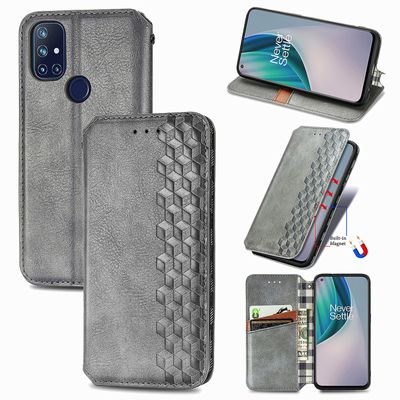 Gangxun Sag for Oneplus Nord N10 Flip Cover Tegnebog Flip Cover Tegnebog Magnetisk Beskyttende Handytasche sag Etui - Grå