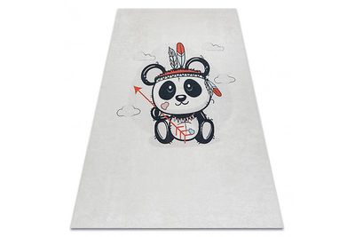 RugsX BAMBINO 1129 vasketæppe panda til børn skridsikker - creme fløde 140x190 cm