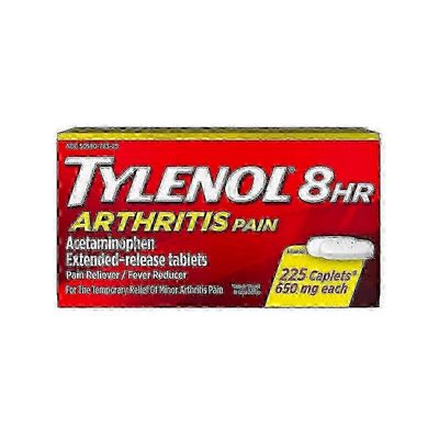 Tylenol Parasetamoli 8 h kipulääkettä & kuume vähennysventtiilillä, 650 Mg Caplets, 24 Ea