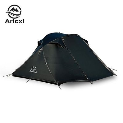 Tents 15d letvægts professionelt campingtelt, 2person sort campingtrekkingtelt vandtæt storm, leveres med dobbelt campingpresenning