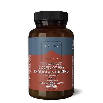 Terra Nova Terranova Cordyceps, Rhodiola & Ginseng Supersekoitekorkit 50 (T3678)