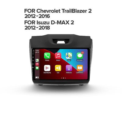 2 DIN Android-autoradio Chevrolet TrailBlazerille 2012-2016 Isuzu D-MAX 2012-2018 multimediavideo