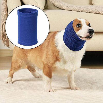 Varychmoo Pet Hund Snood Hund Hætteklædte Angst Relief Badning Grooming Hals Øre Beskyttelse Blå M